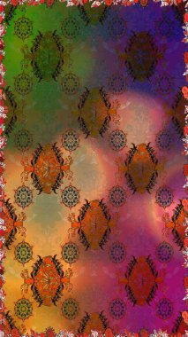 Kumaş desenli papatya çiçeği detayı. Kahverengi renkte çiçekler.