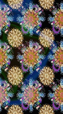 Bahar çiçekleriyle güzel bir çiçek deseni çizmişsin. Güzel kumaş deseni. Raster illüstrasyonu.