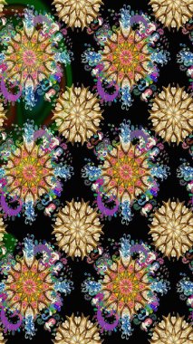 Küçük çaplı çiçeklerdeki basit şirin desenler. Tekstil veya kitap kapakları, imalat, duvar kağıtları, baskı, hediye paketi ve yapıştırma kitabı için çiçek eskizi geçmişi. Raster illüstrasyonu.