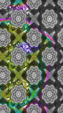 Organik motif arka planı. Çizim kalıbı. Raster illüstrasyonu. Ultraviyole kumaş deseni.