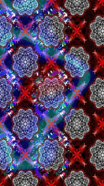 Sevimli çiçek raster deseni. Mavi renkli çiçekler. Renkli Bahar Teması eskiz kalıbı. Düz Çiçek Elementleri Tasarımı.