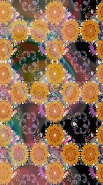 Küçük bir çiçekte eskiz deseni. Hoş bir çiçek geçmişi var. Güzel kumaş deseni. Raster illüstrasyonu.