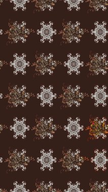 Çiçek desenli eskiz, yaz çiçekleri. Kahverengi renkli çiçekler. Renkli Bahar Teması eskiz kalıbı. Düz Çiçek Elementleri Tasarımı.