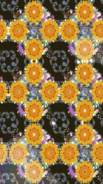 Küçük çaplı çiçeklerdeki basit şirin desenler. Tekstil veya kitap kapakları, imalat, duvar kağıtları, baskı, hediye paketi ve yapıştırma kitabı için çiçek eskizi geçmişi. Raster illüstrasyonu.