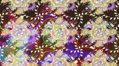 Raster illüstrasyonundaki çiçek desenli çizim. Tarafsız renklerde çiçekler.