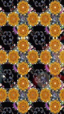 Gömlek, arka plan modelini çiz. Tropik çiçekler. Siyah renkte çiçekler.