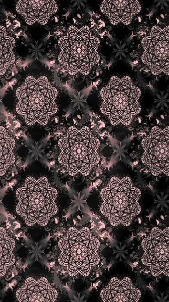 Üzerinde gelincikler ve vadi zambakları olan renkli çiçek desenli nakış deseni. Tekstil tasarımı için siyah renkli geleneksel halk çiçekleri buketi.