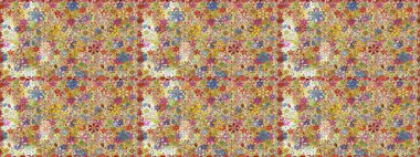 Eski usul. Kumaş, tekstil, duvar kağıdı baskısı için. Kusursuz bir geçmişi var. Raster illüstrasyonu. Miles Fleur, süslü püslü bir süs. Tomurcukları papatya çiçekleri olan sevimli bir çiçek deseni..