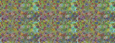 Suluboya, elle çizilmiş. Kusursuz bir arka plan modeli. Raster - stok. Vadinin çiçekleri yeşil ve nötr renklerde.