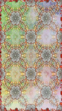 Tarafsız ve gri renklerde çiçekler. Çiçekli karalama şeklinde Raster çiçek deseni. Yumuşak, bahar çiçekli arka plan.