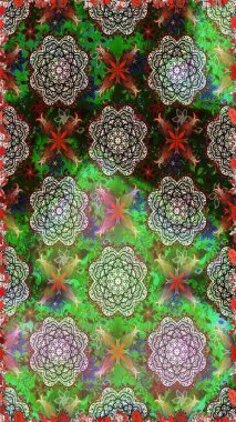 Moda baskıları için zarif bir şablon. Modern çiçek arkaplanı. Halk tarzı. Parlak renkli çiçekleri ve yeşil ve gri yaprakları olan şaşırtıcı, pürüzsüz çiçek deseni..