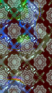 Küçük çiçekli yay deseni çiz. Raster illüstrasyonu. Suluboya tarzında kahverengi renkler üzerine.