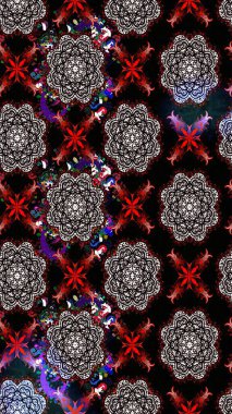 Siyah çiçekli eskiz deseni, suluboya çiçek deseni, sevimli çiçek, duvar kağıdı, kart ya da kumaş için fayanslı. Raster - stok.