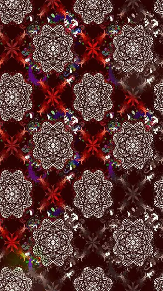 Raster çiçek desenleri çiziyor. Vadinin çiçekleri kahverengi renklerde.