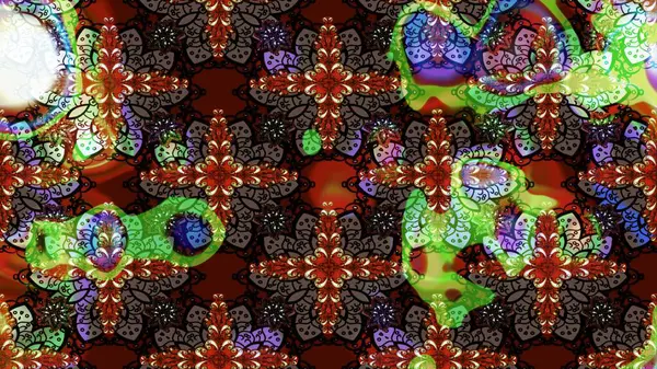 Raster illüstrasyonu. Kahverengi renklerde. Kahverengi renkte kahverengi papatya deseni.