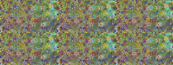 Suluboya, elle çizilmiş. Kusursuz bir arka plan modeli. Raster - stok. Vadinin çiçekleri yeşil ve nötr renklerde.