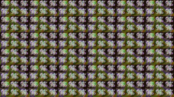 Çizim çiçek deseni duvar kâğıdı olarak kullanılabilir. Raster illüstrasyonu. Yeşil renkte çiçekler.