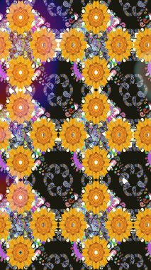 Sevimli çiçek raster deseni. Gri renkli çiçekler. Renkli Bahar Teması eskiz kalıbı. Düz Çiçek Elementleri Tasarımı.