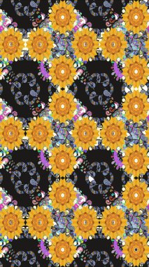 Küçük çaplı çiçeklerdeki basit şirin desenler. Tekstil veya kitap kapakları, imalat, duvar kağıtları, baskı, hediye paketi ve yapıştırma kitabı için çiçek eskizi geçmişi. Raster illüstrasyonu.