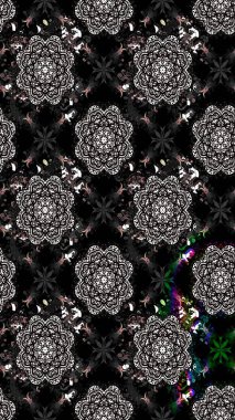 Parlak renkli çiçekli ve siyah yapraklı harika bir çiçek deseni. Moda baskıları için zarif bir şablon. Modern çiçek arkaplanı. Halk stili.