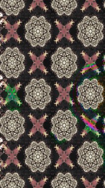 Kızılderili desenli desenli desenli şal deseni. Etnik Mandala süsü. Raster Henna dövme stili. Tekstil, tebrik kartı, boyama kitabı, telefon kılıfı baskısı için kullanılabilir.