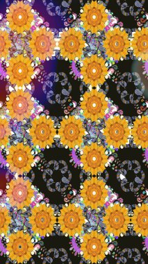 Sevimli çiçek raster deseni. Gri renkli çiçekler. Renkli Bahar Teması eskiz kalıbı. Düz Çiçek Elementleri Tasarımı.