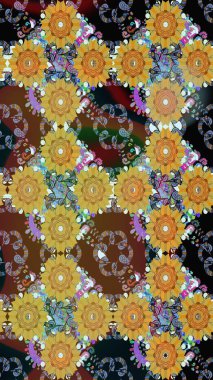 Çiçekli yumuşak bir eskiz şekli. Raster çiçekleri klasik tarzda çizilmiş. Nazikçe, sarı renkte bahar çiçekleri. Raster illüstrasyonu.