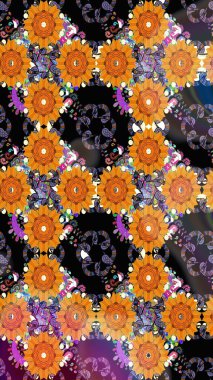 Klasik çiçek desenli. Paketleme, tekstil, duvar kâğıdı için çiçek eskizi. Yumuşak fayans. Raster 'ın taze dokusu. Yumuşak pamuk tasarımı.