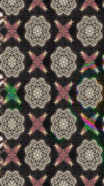 Kızılderili desenli desenli desenli şal deseni. Etnik Mandala süsü. Raster Henna dövme stili. Tekstil, tebrik kartı, boyama kitabı, telefon kılıfı baskısı için kullanılabilir.