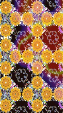 Anti-stres için soyut örnek sayfası. Raster illüstrasyonu. Sarı renklerde.