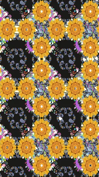 Küçük çaplı çiçeklerdeki basit şirin desenler. Tekstil veya kitap kapakları, imalat, duvar kağıtları, baskı, hediye paketi ve yapıştırma kitabı için çiçek eskizi geçmişi. Raster illüstrasyonu.