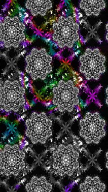 Çiçek ve yapraklı çiçek deseni. Küçük çiçekli şirin bir desen. Raster illüstrasyonu.