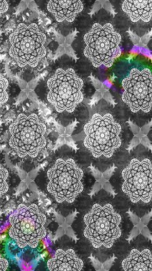 Raster suluboya çiçek deseni, narin çiçekler, gri çiçekler, tebrik kartı şablonu. Raster Güzel kumaş deseni.