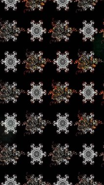 Oldukça eski bir besin torbası deseni, küçük siyah renkte, çiçekler. Millefleur 'lar. Tekstil, kumaş, kapaklar, duvar kağıtları, baskı, paket, koleksiyon defteri, örgü, dekupaj için çiçek arkaplanı..