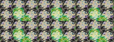 Renkli Yaz Temalı eskiz kalıbı. Raster illüstrasyonundaki çiçek desenli çizim. Düz Çiçek Elementleri Tasarımı. Gri renkli çiçekler.