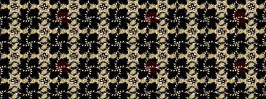 Küçük siyah ve bej desenli, çiçekli, oldukça eski bir besin torbası. Millefleur 'lar. Tekstil, kumaş, kapaklar, duvar kağıtları, baskı, naylon, yapıştırma, örgü, dekupaj için çiçeksiz arkaplan