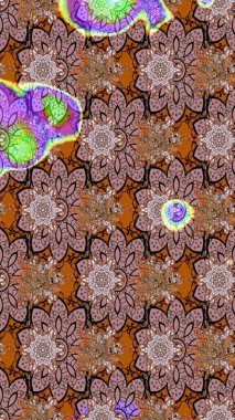 Raster illüstrasyonu. Kahverengi renkli çiçekler. Çizim çiçek deseni duvar kağıdı için kullanılabilir.