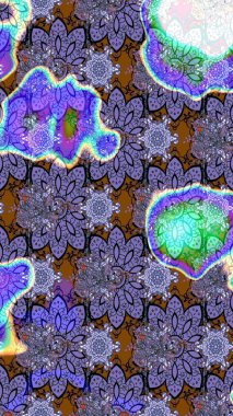 Renkli Bahar Teması eskiz kalıbı. Mor renkli çiçekler. Çiçekli çizim şekli. Düz Çiçek Elementleri Tasarımı.