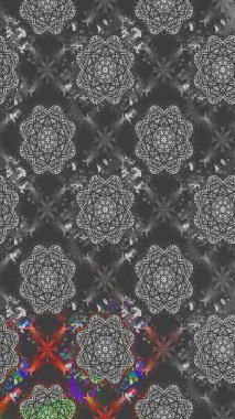 Eskiz arkaplan modeli. Gri yapraklı yabani çiçekler. Suluboya, elle çizilmiş. Raster illüstrasyonu.