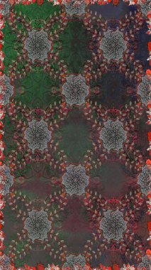 Sorunsuz çiçek deseni kaydırma kağıt, davet, el ilanı, afiş veya Web sitesi Web sitesi arka plan duvar kağıdı için kullanılabilir. Elle çizilmiş Raster resim. Parlak unsurları.