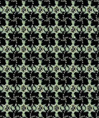 Siyah renkli çiçekler. Raster illüstrasyonunda çiçek deseni çizimi.