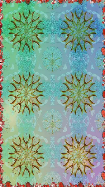 Mavi kıvırcık çiçekler mavi renkte şekillenir. Raster illüstrasyonu. Klasik çiçek tasarım elementleri.