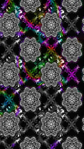 Çiçek ve yapraklı çiçek deseni. Küçük çiçekli şirin bir desen. Raster illüstrasyonu.