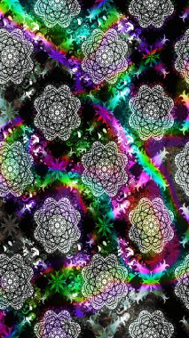 Küçük çiçekteki sevimli çiçek deseni. Güzel karalamalı çiçek desenli çizim. Güzel kumaş deseni. Raster illüstrasyonu.