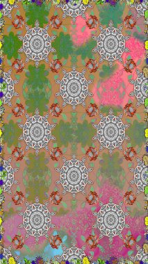 Soyut zarafet, çiçekli arkaplan deseni. Raster Güzel kumaş deseni.