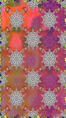 Raster illüstrasyonunda kusursuz çiçek deseni. Gri renkli çiçekler.