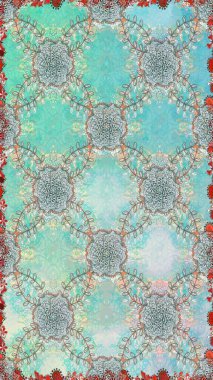 Raster desen. Fantezi kumaş deseni. Çiçekler, suluboya ile sorunsuz çiçek desenli.