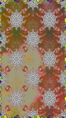 Suluboya kusursuz desen. Moda baskısı. Dekorasyon ve tasarım için güzel bir desen. Eski model. Çiçeğin suluboya çizimlerinin zarif deseni.