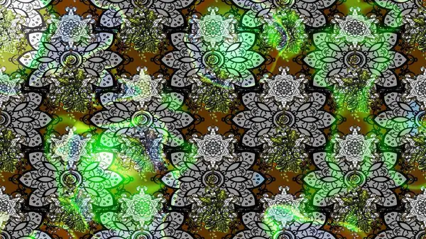 Düz Çiçek Elementleri Tasarımı. Çiçeksel fantezi tasarımı ve parlak bir arka plan çizimi. Renkli Bahar Teması çizim şablonu.