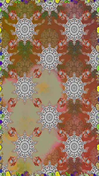 Suluboya kusursuz desen. Moda baskısı. Dekorasyon ve tasarım için güzel bir desen. Eski model. Çiçeğin suluboya çizimlerinin zarif deseni.